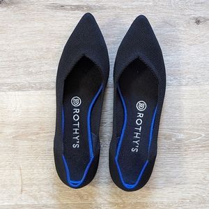 Black Rothy's pointed flats